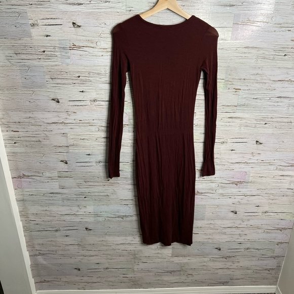 Wilfred burgundy red long sleeve maxi dress size xs aritzia - Picture 6 of 8